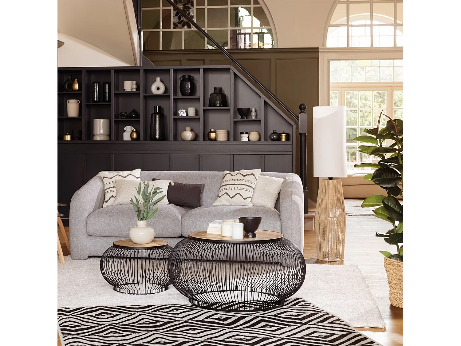 Canapé 3 Places Convertible "Guppy" 198cm Gris