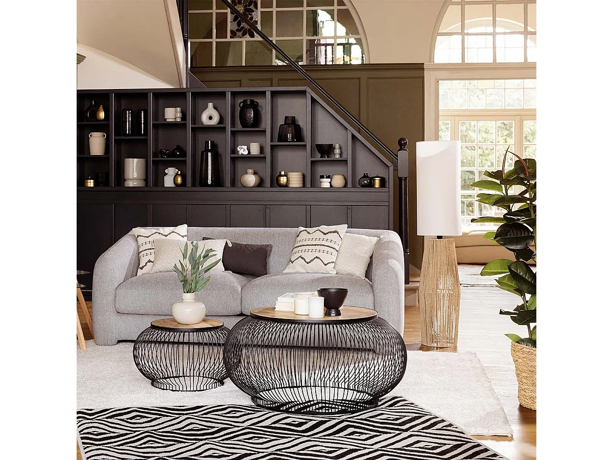 Canapé 3 Places Convertible "Guppy" 198cm Gris