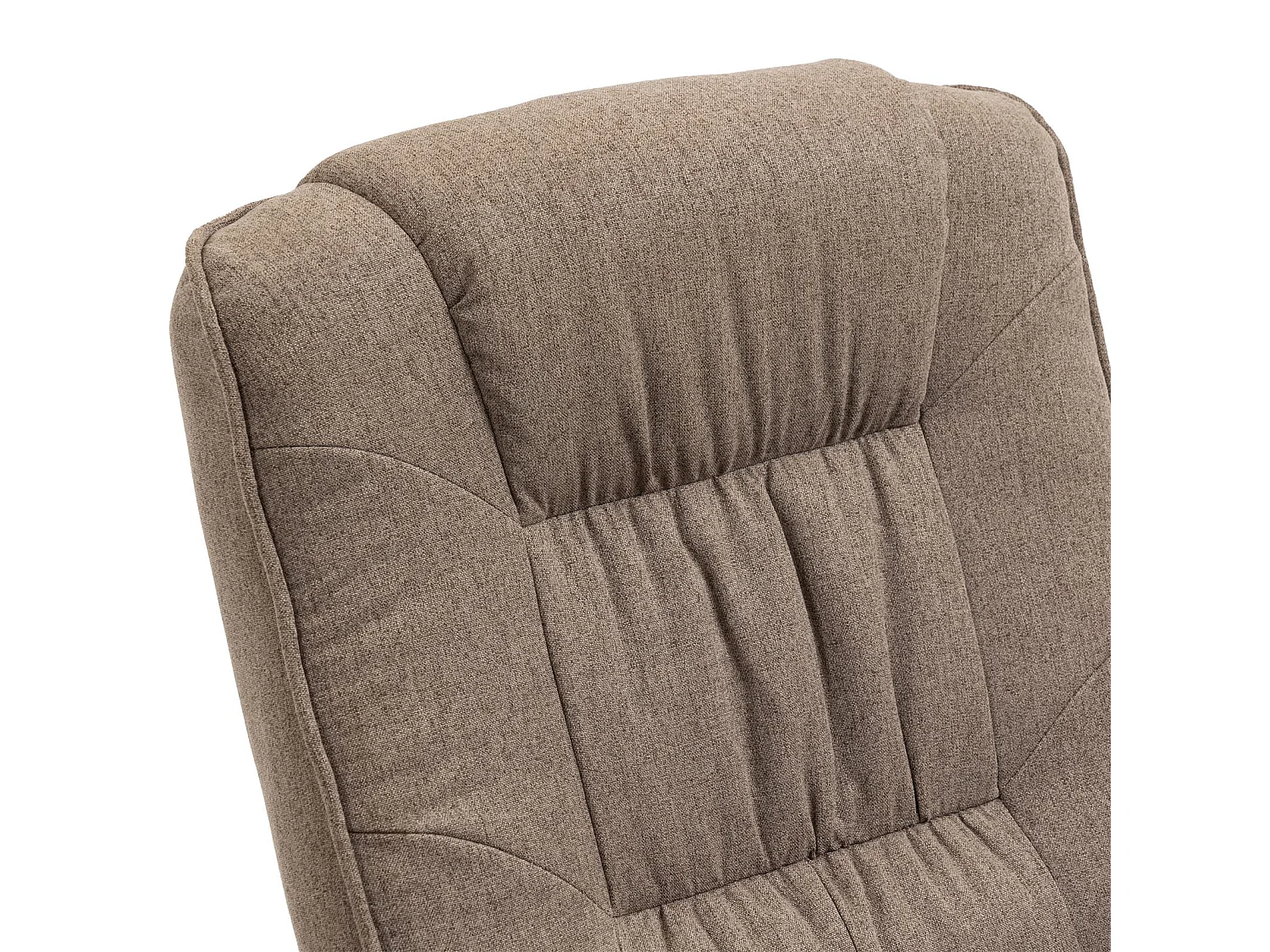 Fauteuil de relaxation CHARLY repose-pieds siège pivotant dossier inclinable assise rembourrée relax, en tissu brun et pieds noirs