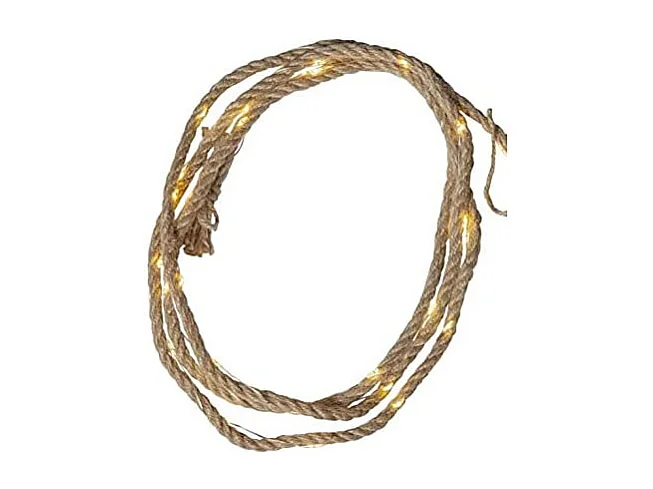 Lot de 2 cordes lumineuses de Noël en toile de jute 200 cm - ASPEN