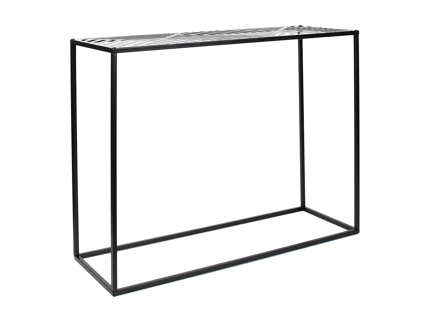 VANIA - Console en Métal Noir Plateau Motifs Géométriques