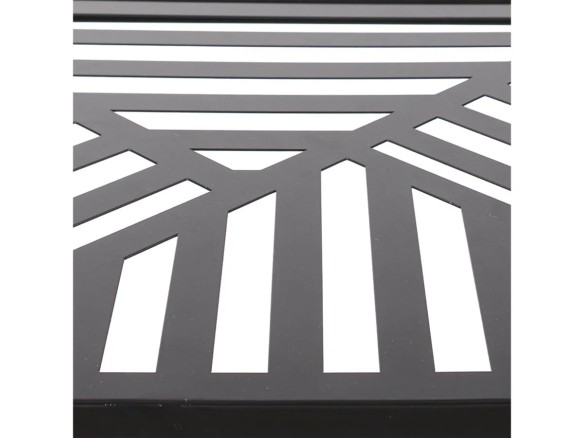 VANIA - Console en Métal Noir Plateau Motifs Géométriques