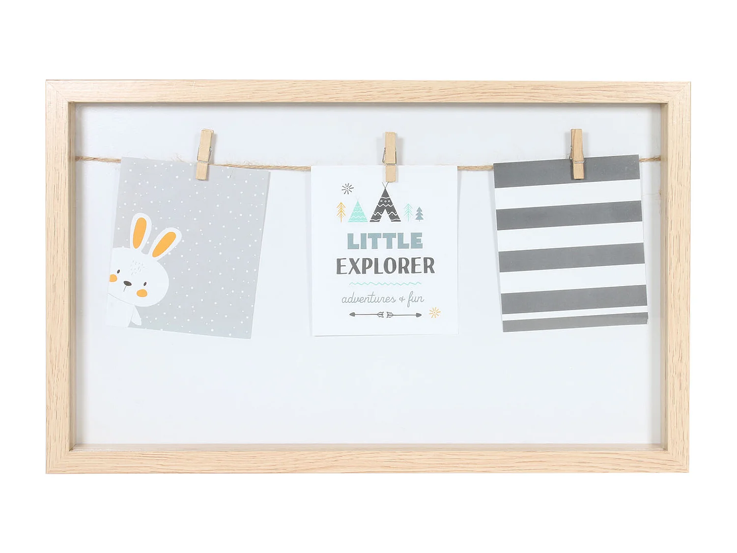 Cadre Photo Pinces Blanc, Bleu