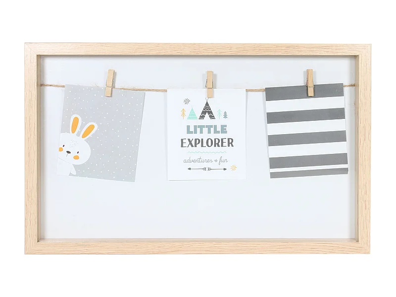 Cadre Photo Pinces Blanc, Bleu