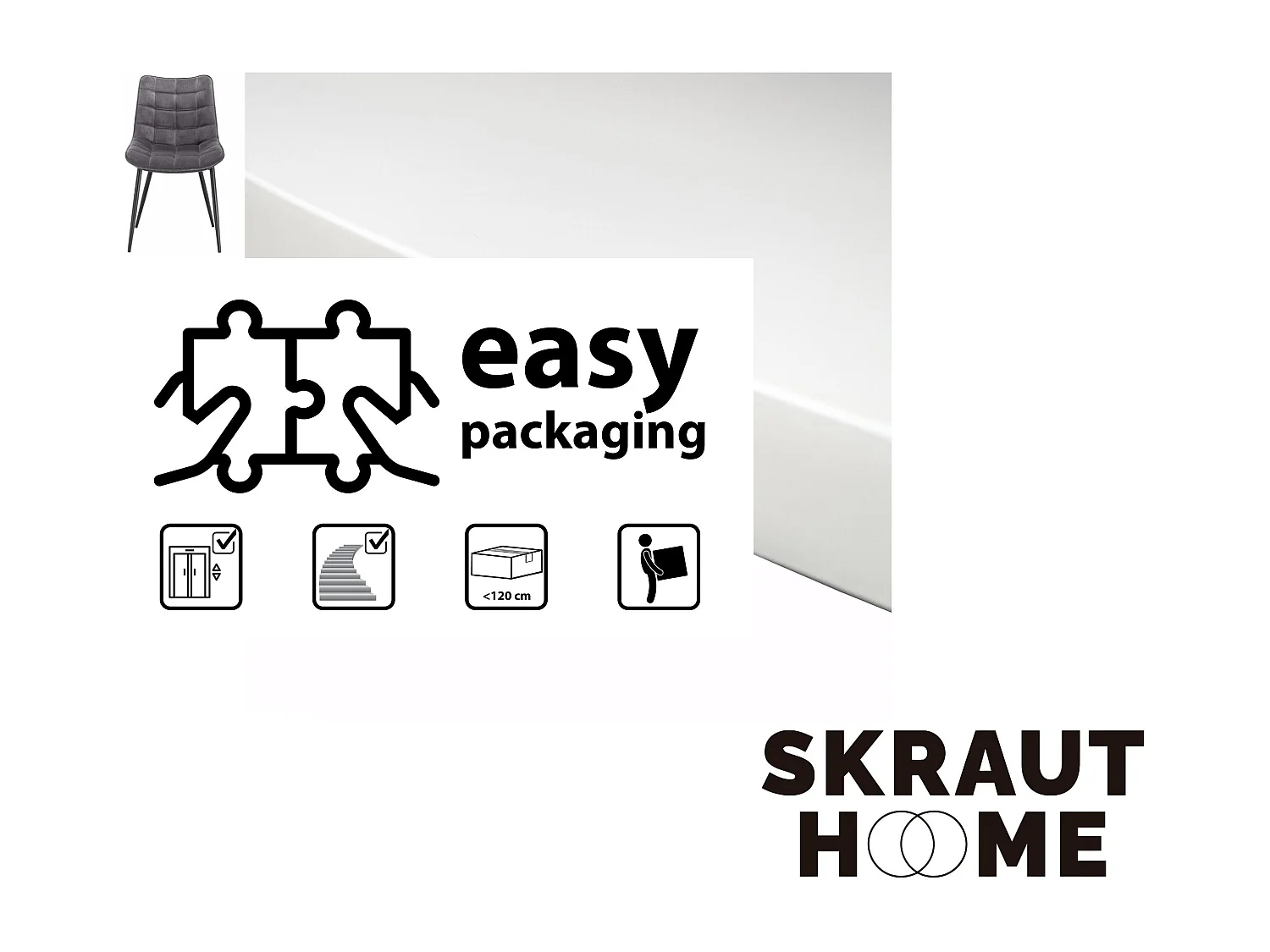 Esszimmermöbel, Packung mit 4 Esszimmerstühlen, Gepolsterter Stuhl, Esszimmerstühle, Runder Esstisch, Weiß, Schwarz beine