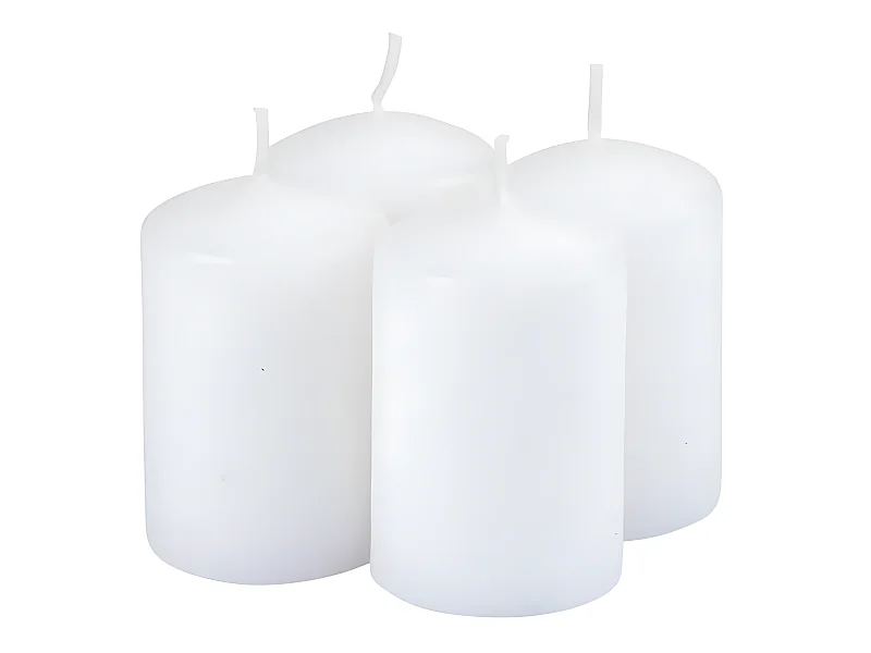 Lot de 4 Bougies Pilier "Essentiel II" 6cm Jasmin