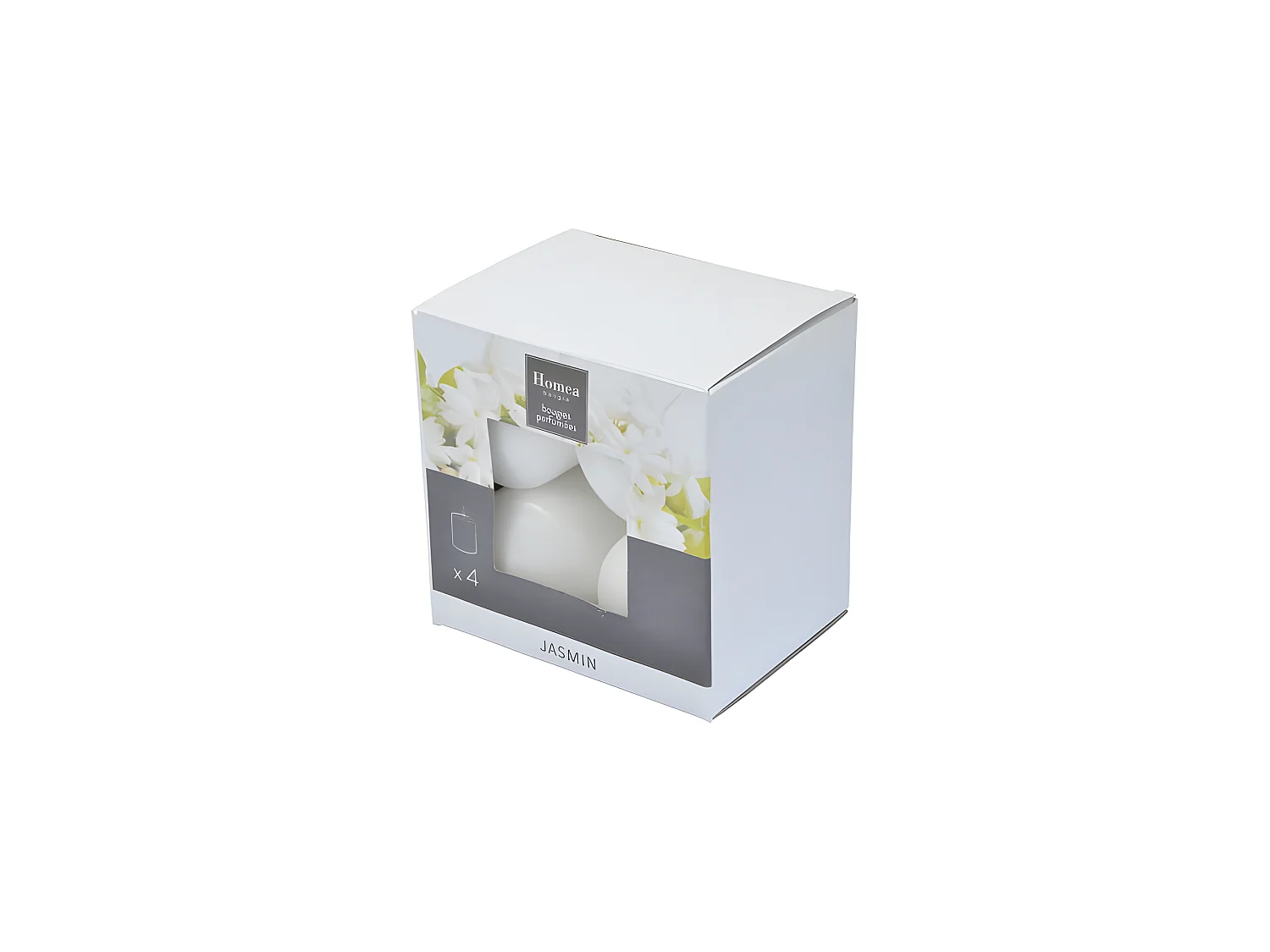 Lot de 4 Bougies Pilier "Essentiel II" 6cm Jasmin