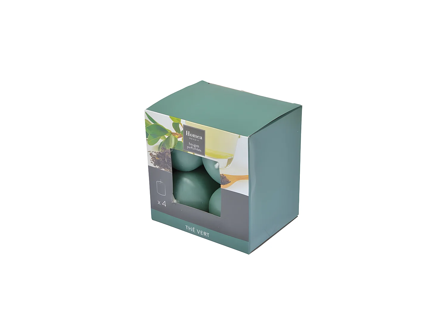 Lot de 4 Bougies Pilier "Essentiel II" 6cm Thé Vert