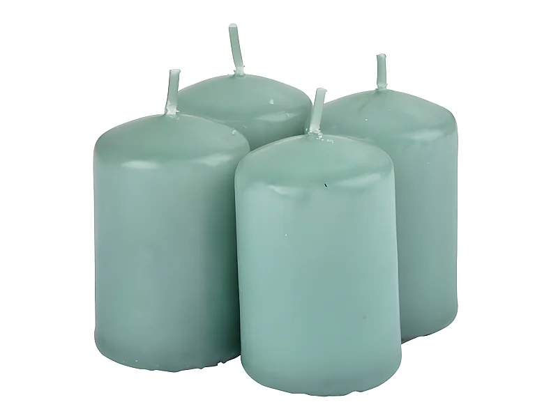 Lot de 4 Bougies Pilier "Essentiel II" 6cm Thé Vert
