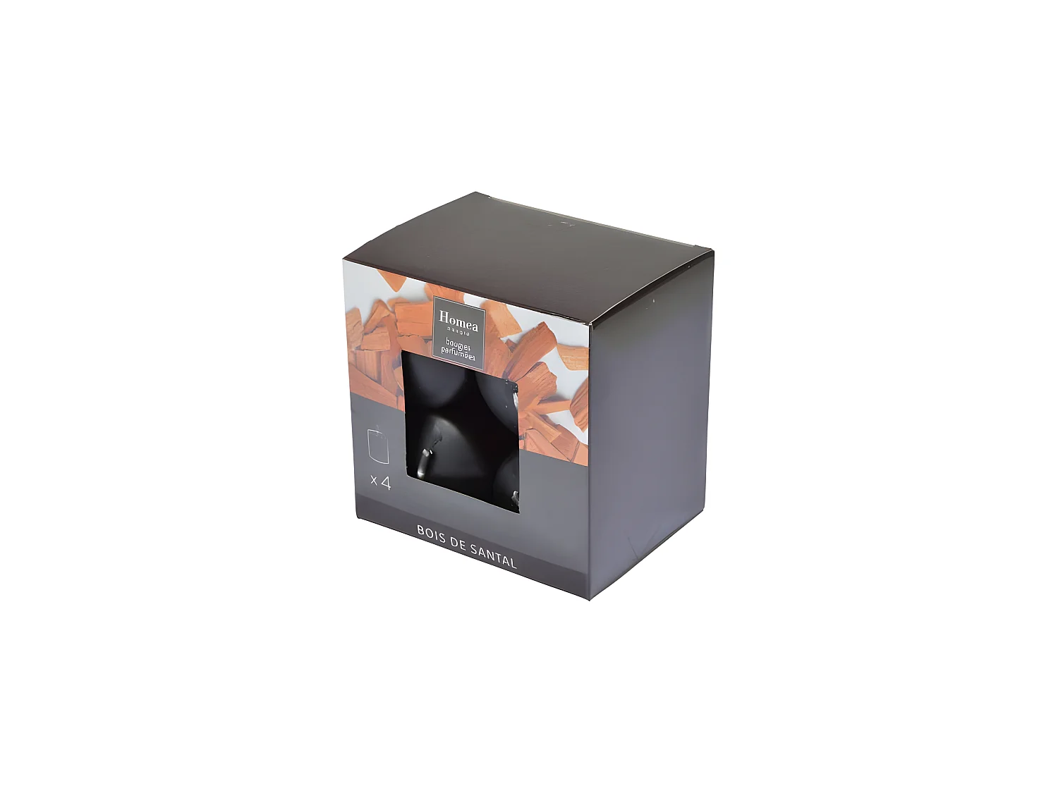 Lot de 4 Bougies Pilier "Essentiel II" 6cm Bois de Santal