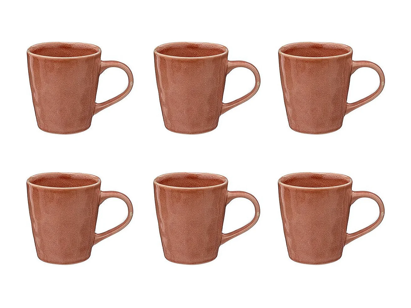 Lot de 6 Mugs Design "Zoé" 35cl Corail