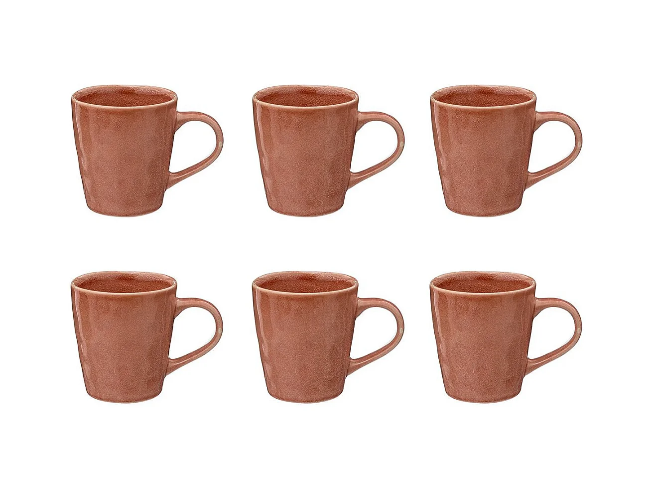 Lot de 6 Mugs Design "Zoé" 35cl Corail