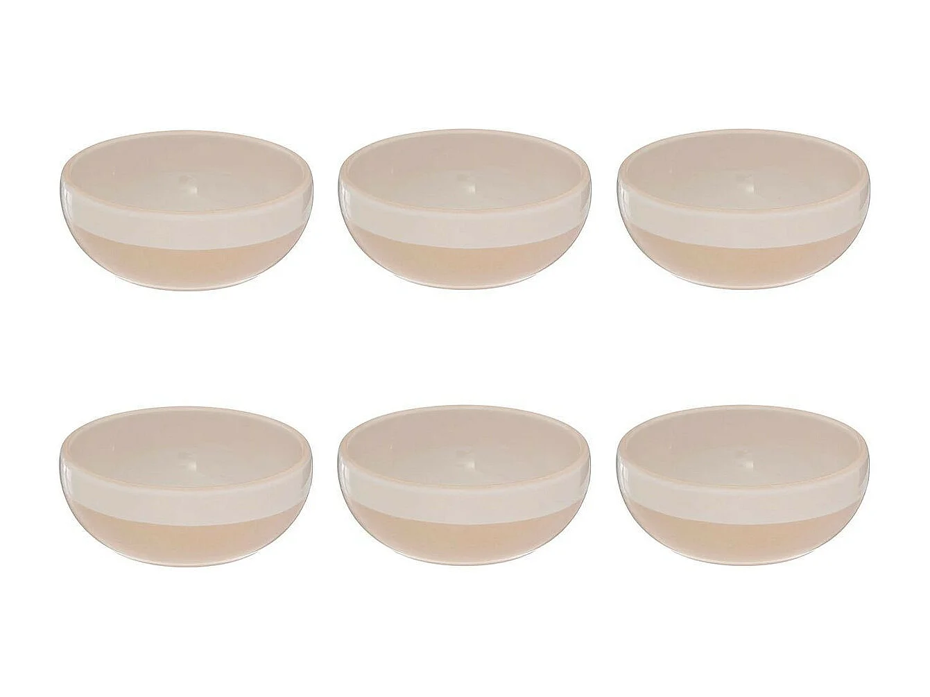 Lot de 6 Bols Design "Asma" 55cl Beige