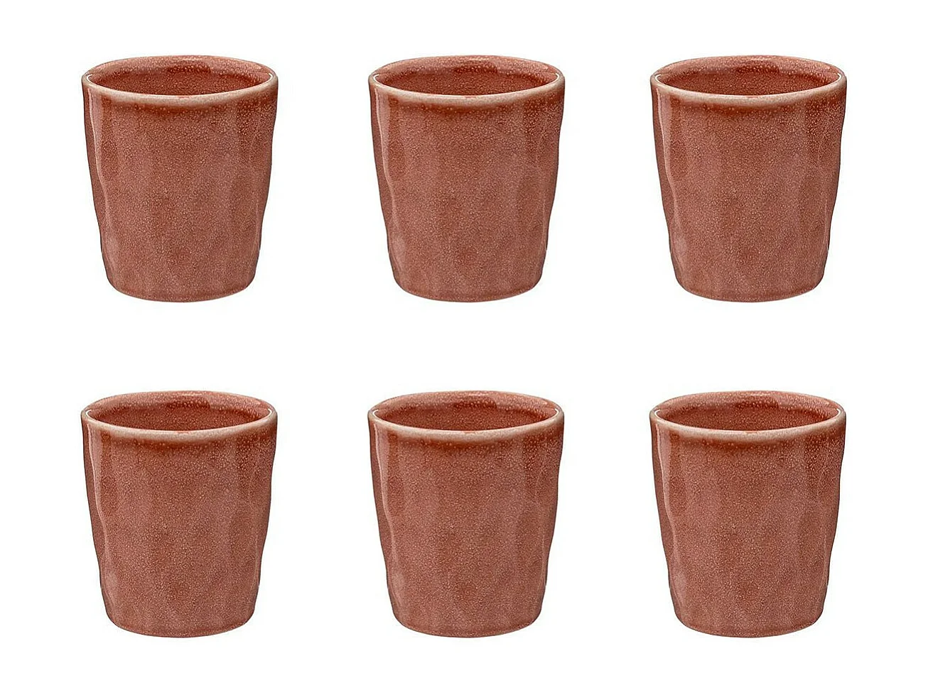 Lot de 6 Tasses Design "Zoé" 22cl Corail