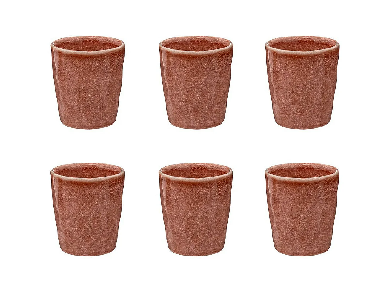 Lot de 6 Tasses Design "Zoé" 22cl Corail