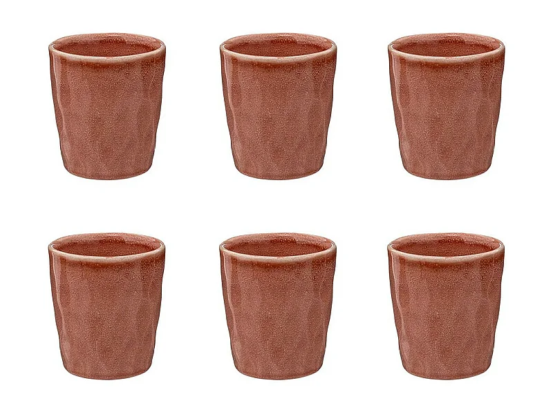 Lot de 6 Tasses Design "Zoé" 22cl Corail