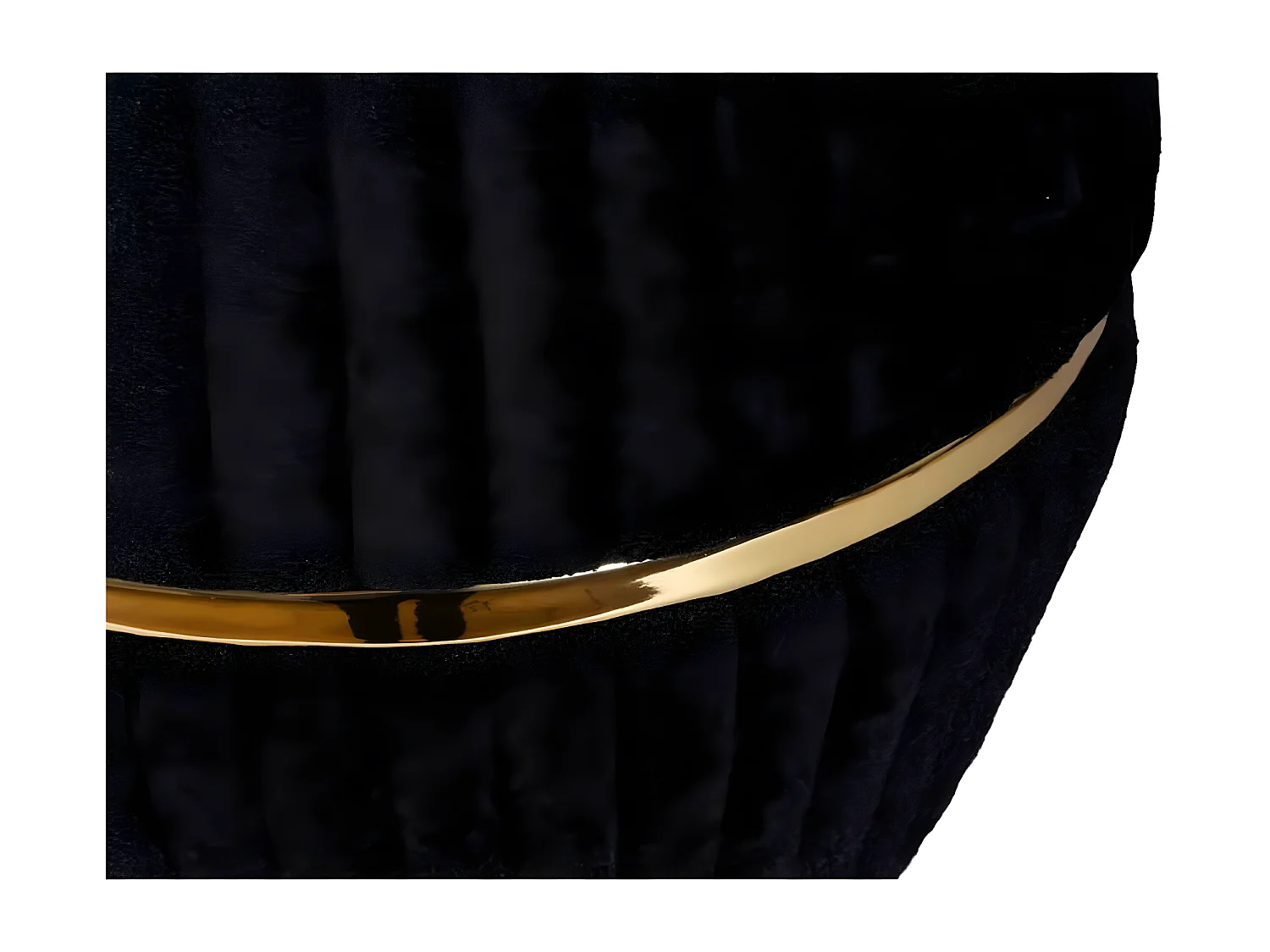 Pouf Matelassé Design "Doric" 53cm Noir & Or