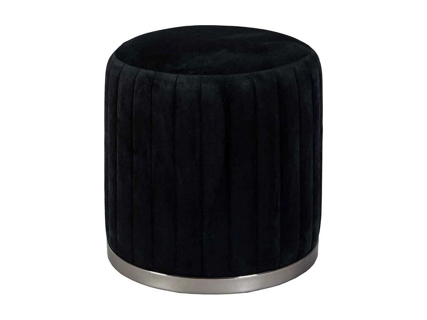 Tabouret Rond Design "Doric" 46cm Noir & Gris