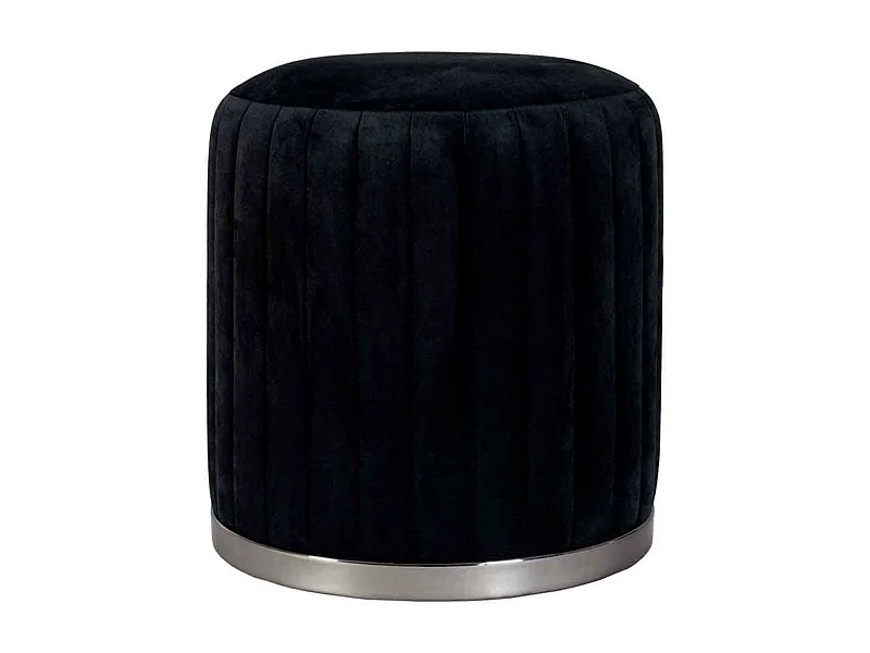 Tabouret Rond Design "Doric" 46cm Noir & Gris
