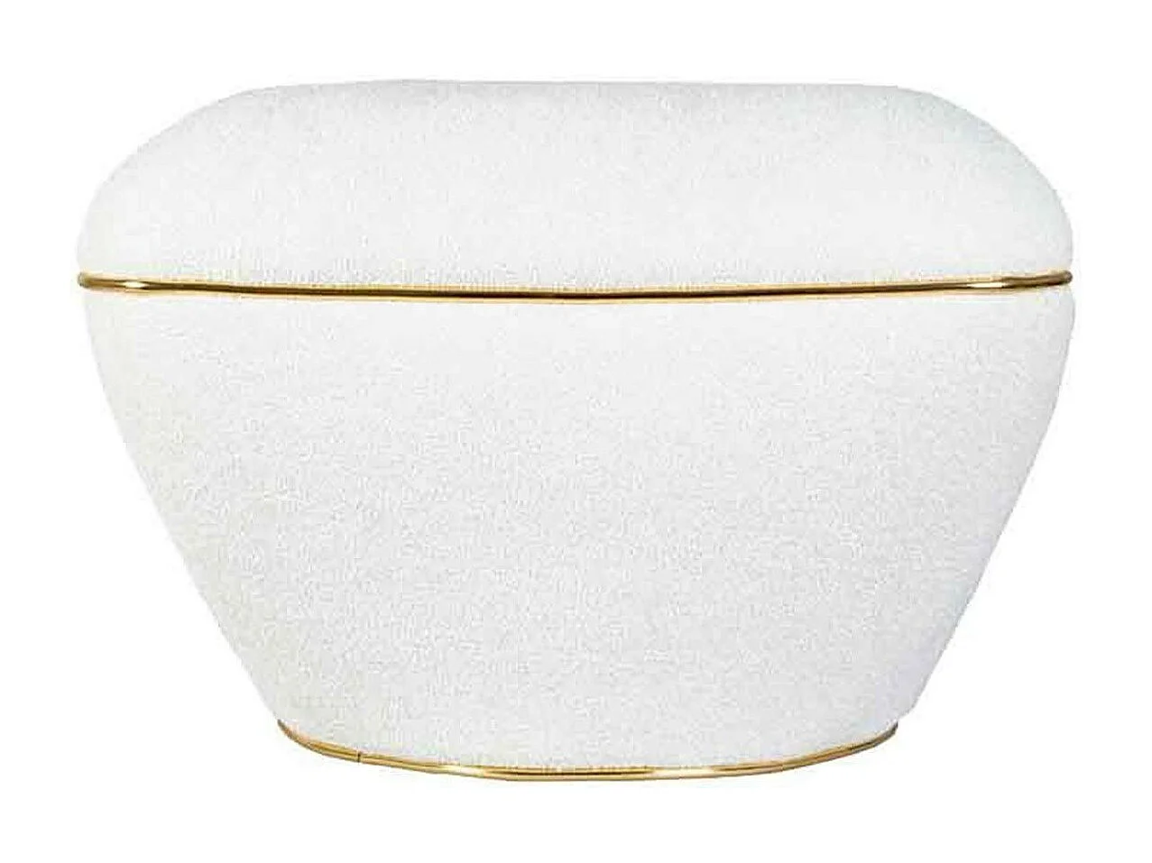 Tabouret Carré Déco "Contessa" 60cm Blanc & Or