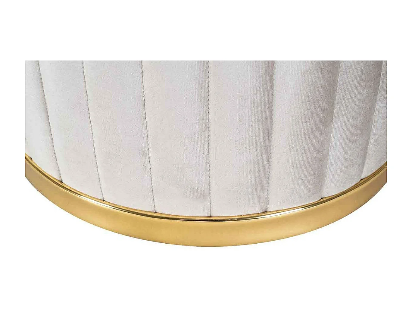 Tabouret Rond Design "Doric" 46cm Taupe & Or