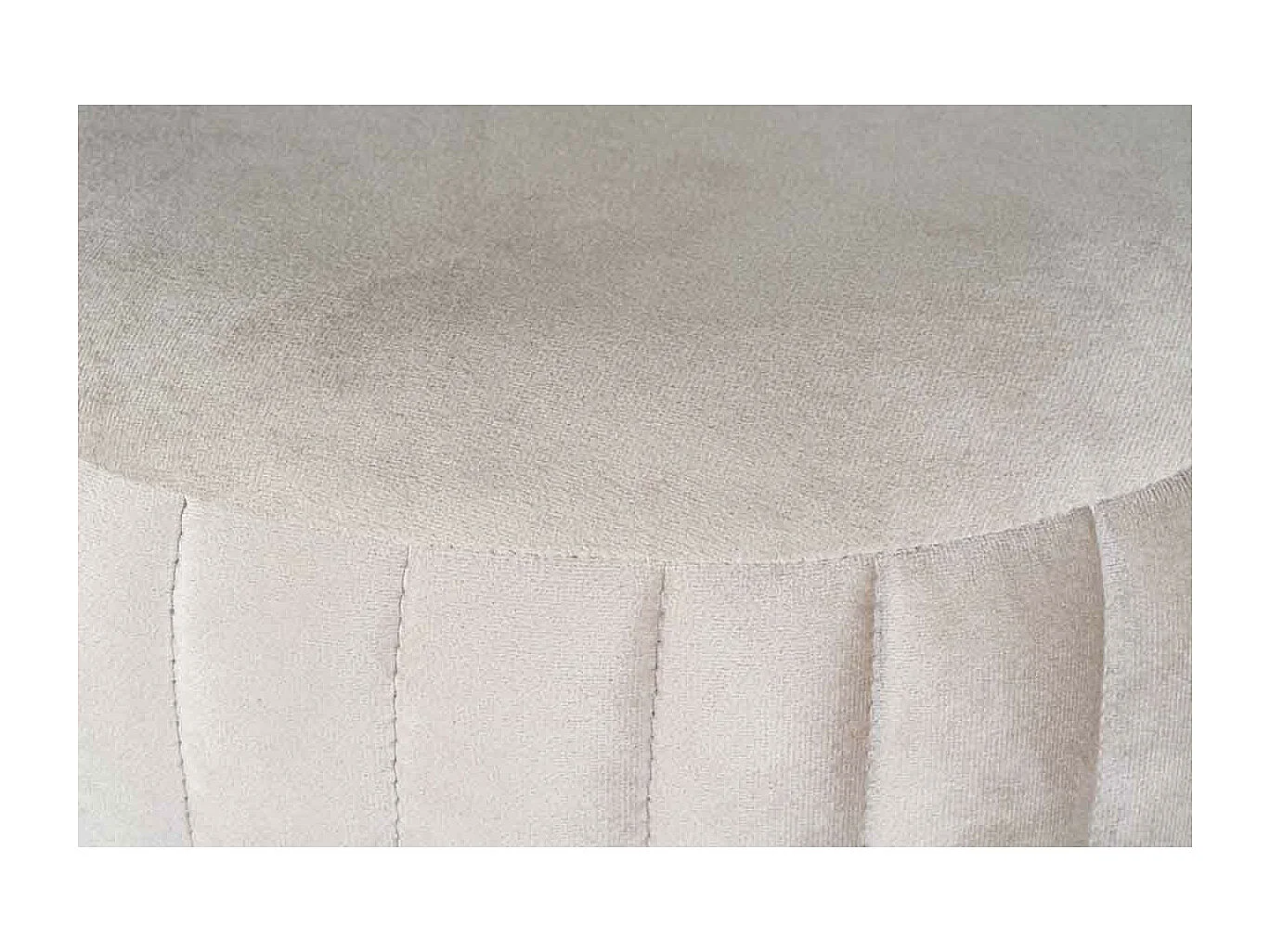 Tabouret Rond Design "Doric" 46cm Taupe & Or