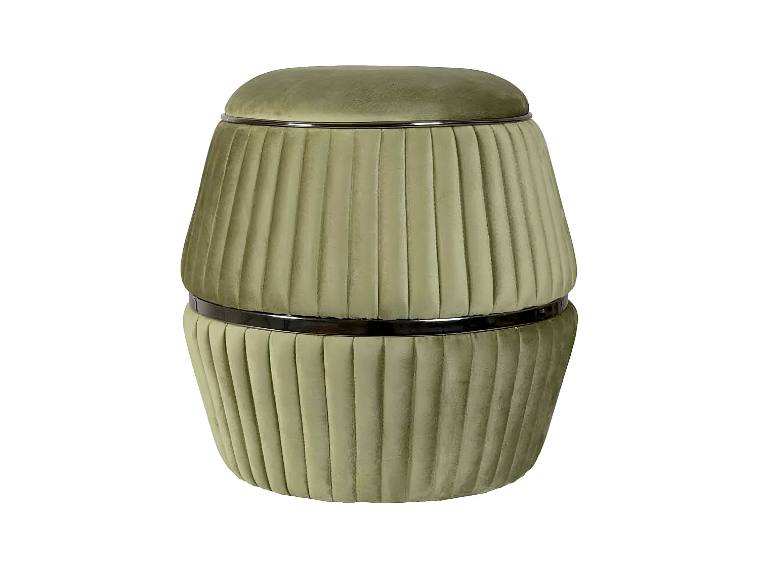 Pouf Rond Design "Doric" 53cm Vert & Gris