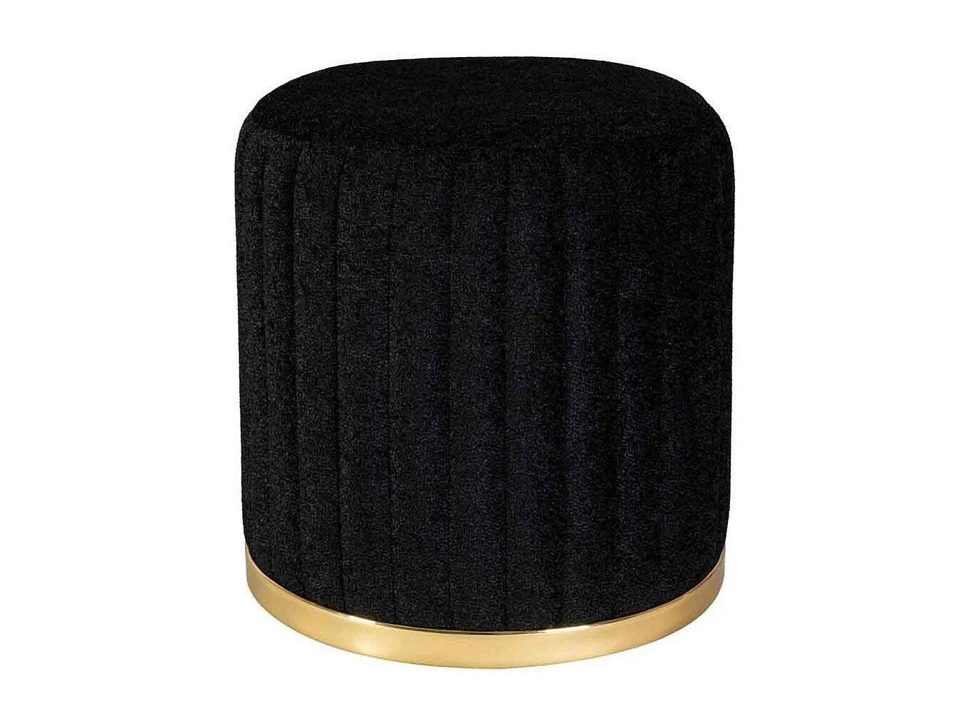 Tabouret Rond Déco "Doric" 46cm Noir & Or