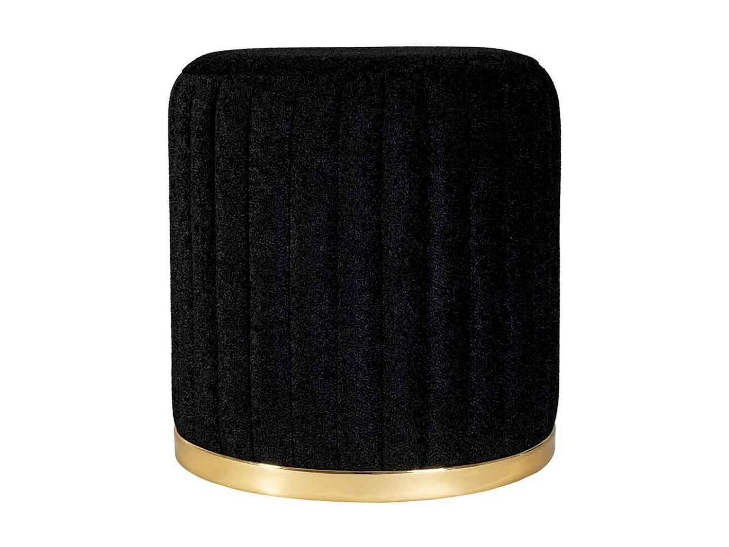 Tabouret Rond Déco "Doric" 46cm Noir & Or