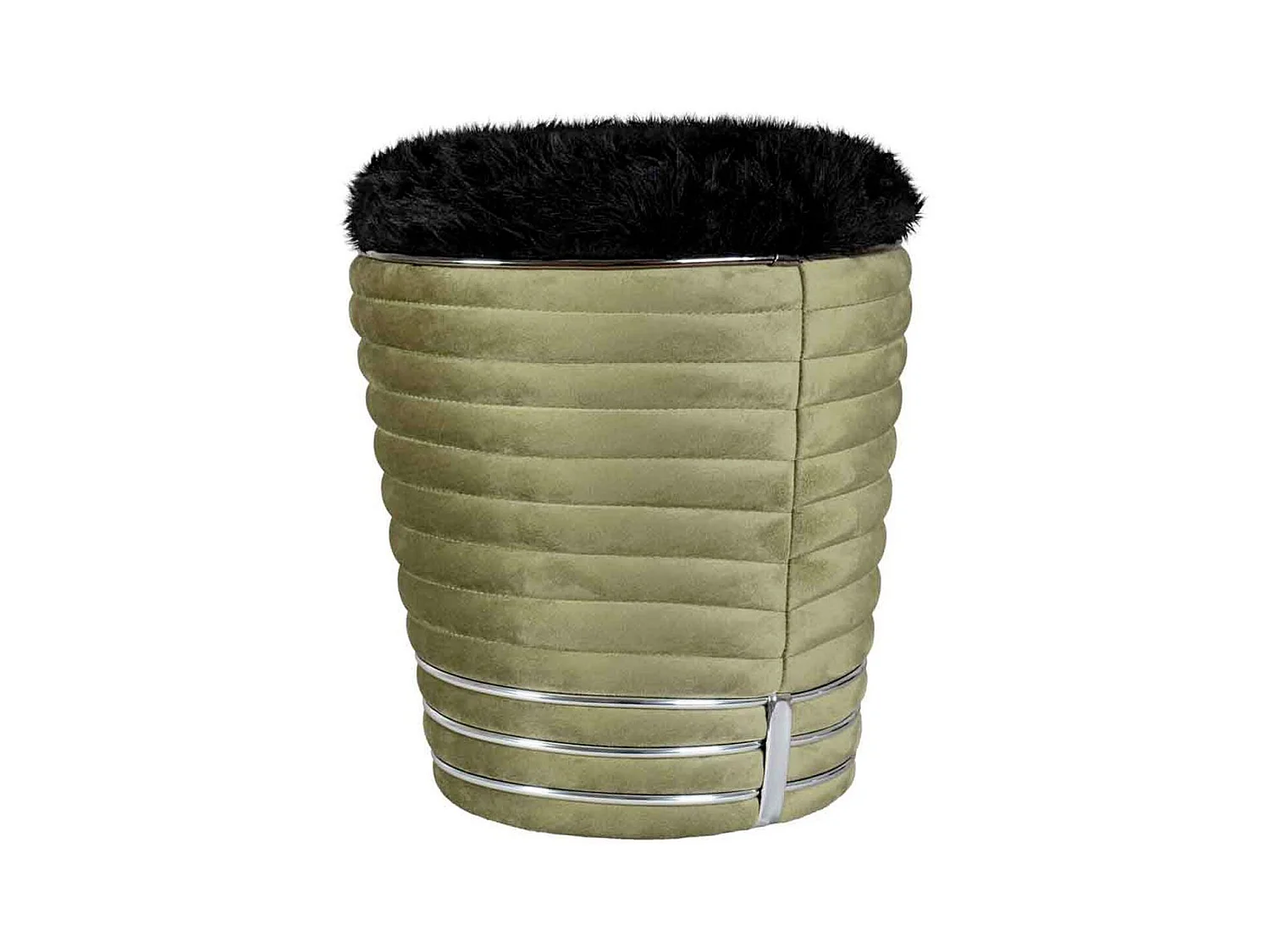 Tabouret Design en Tissu "Doric" 50cm Vert & Gris