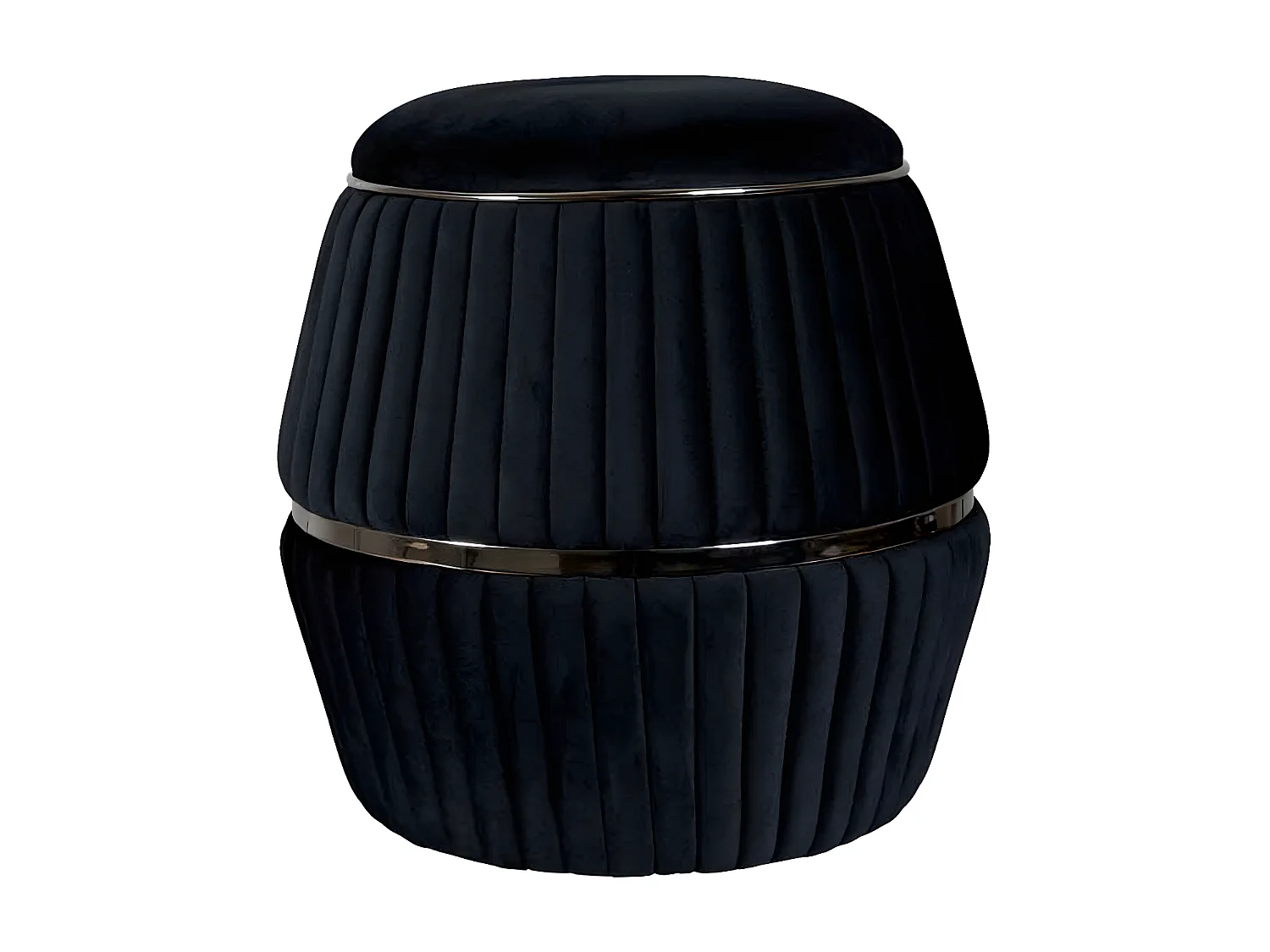 Pouf Rond Design "Doric" 53cm Noir & Gris