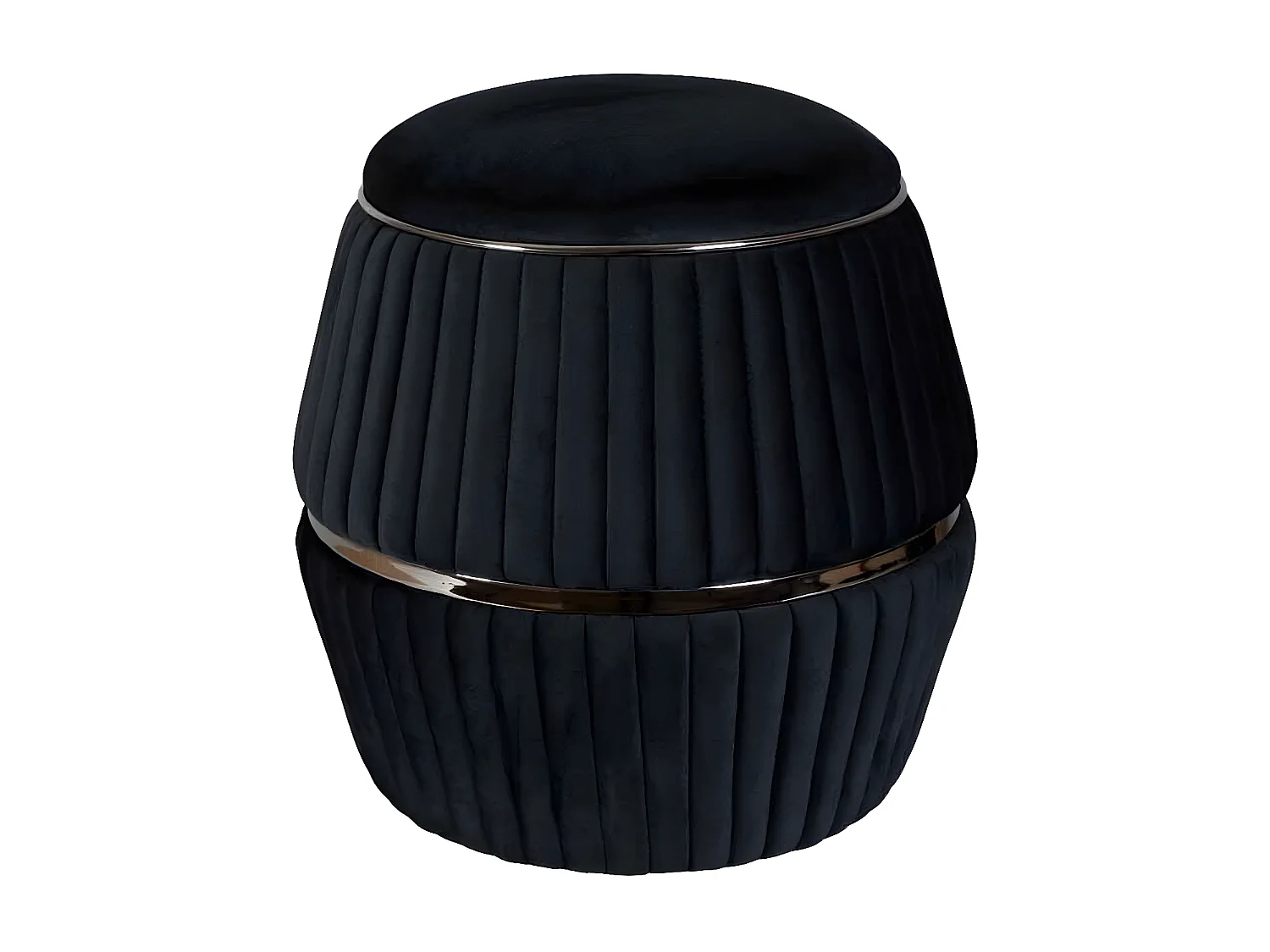 Pouf Rond Design "Doric" 53cm Noir & Gris