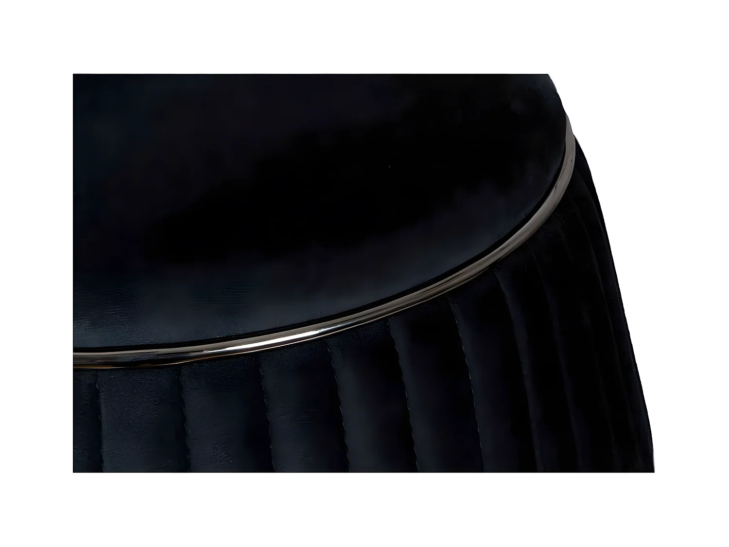 Pouf Rond Design "Doric" 53cm Noir & Gris