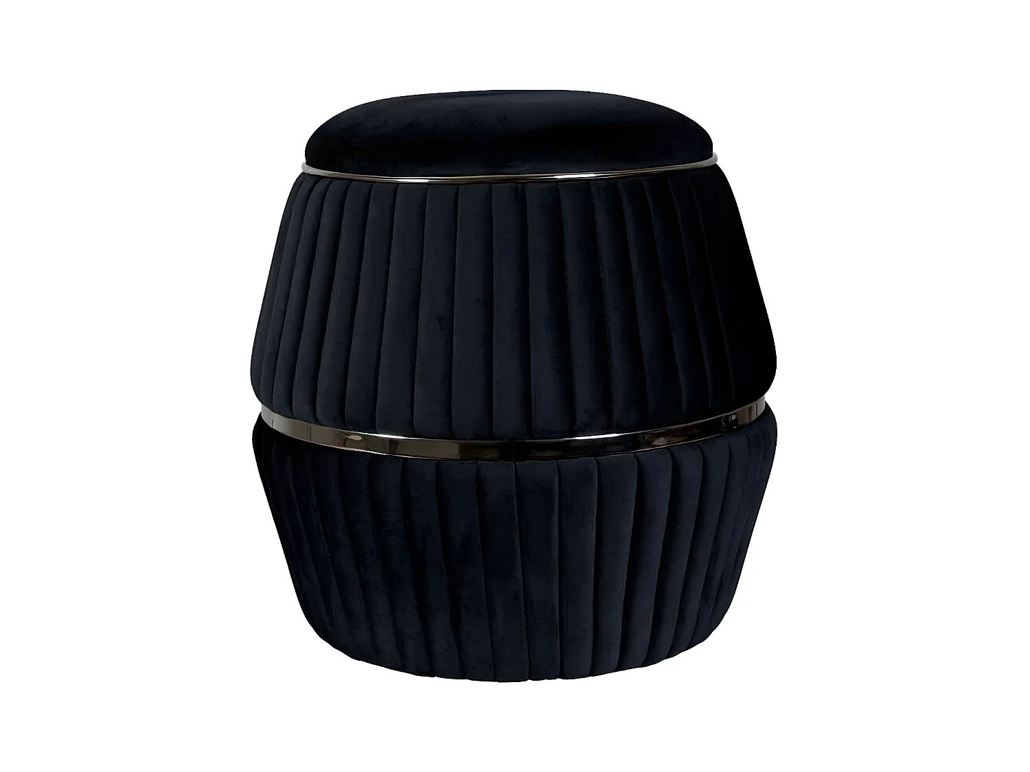Pouf Rond Design "Doric" 53cm Noir & Gris