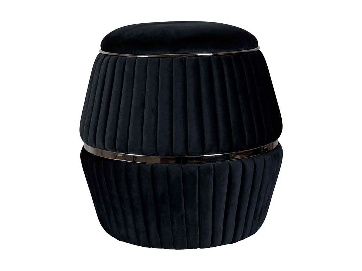 Pouf Rond Design "Doric" 53cm Noir & Gris