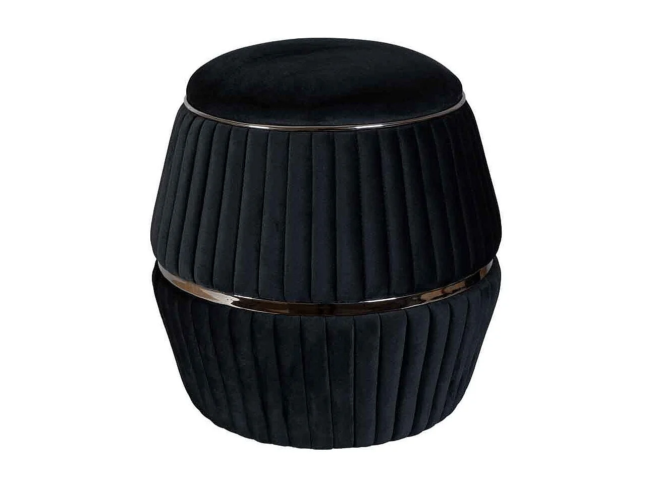 Pouf Rond Design "Doric" 53cm Noir & Gris
