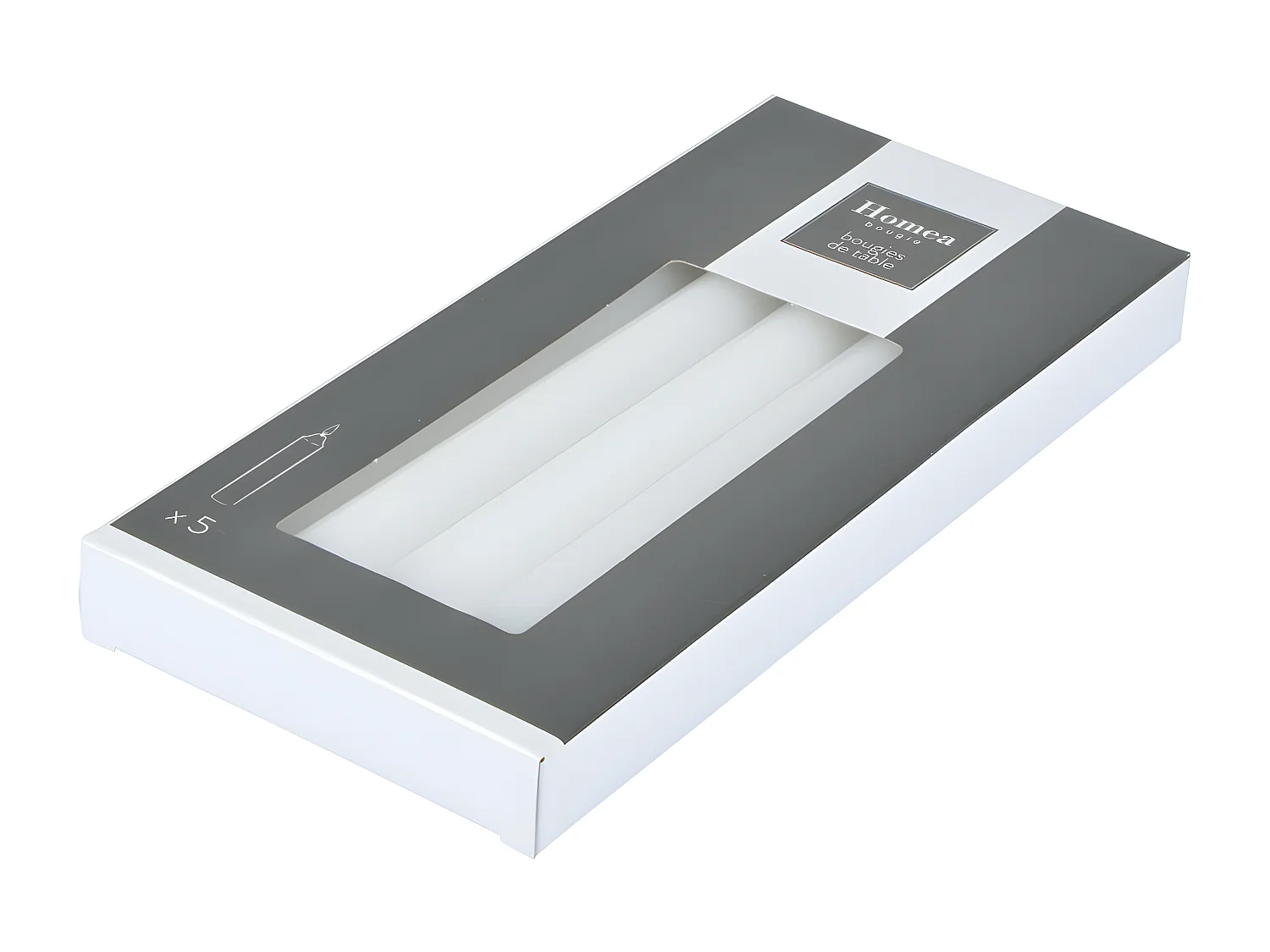 Lot de 5 Bougies Chandelier "Essentiel II" 19cm Blanc