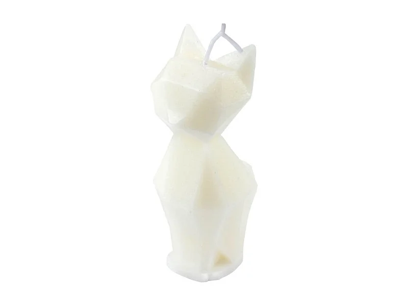 Bougie Déco Chat "Arty" 13cm Blanc