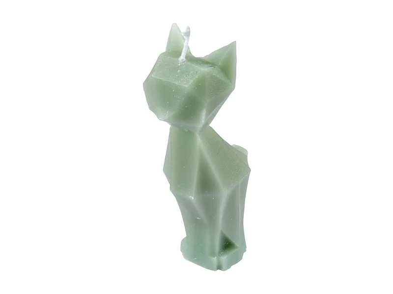 Bougie Déco Chat "Arty" 13cm Vert Céladon