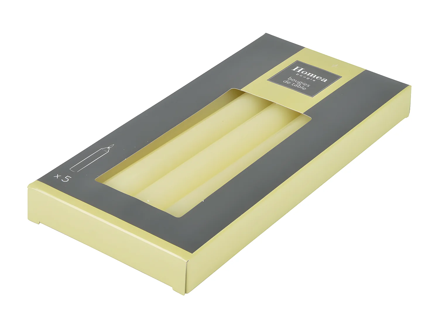 Lot de 5 Bougies Chandelier "Essentiel II" 19cm Ecru