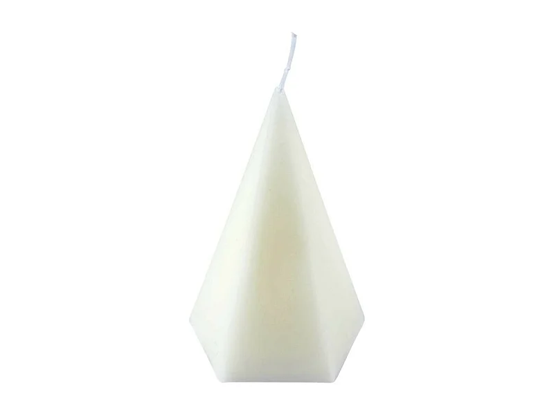Bougie Déco Pyramide "Arty" 12cm Blanc