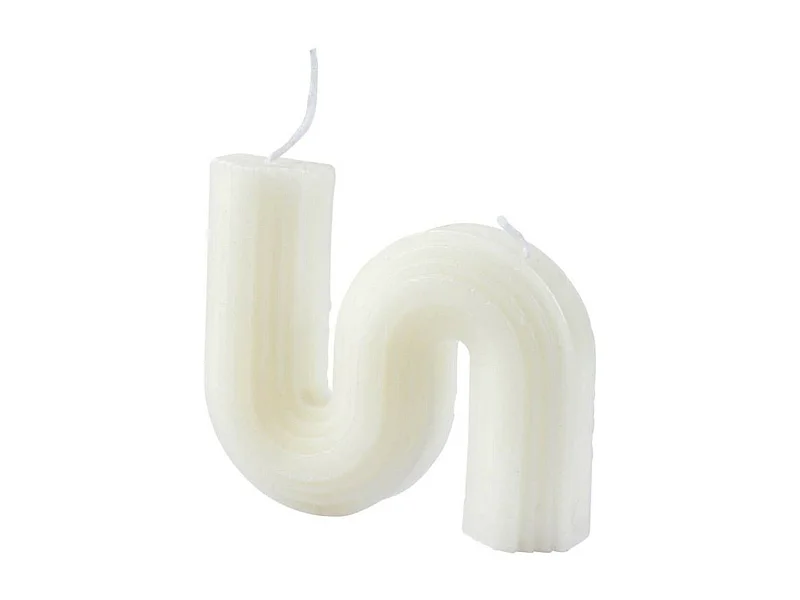 Bougie Déco Vague "Arty" 9cm Blanc
