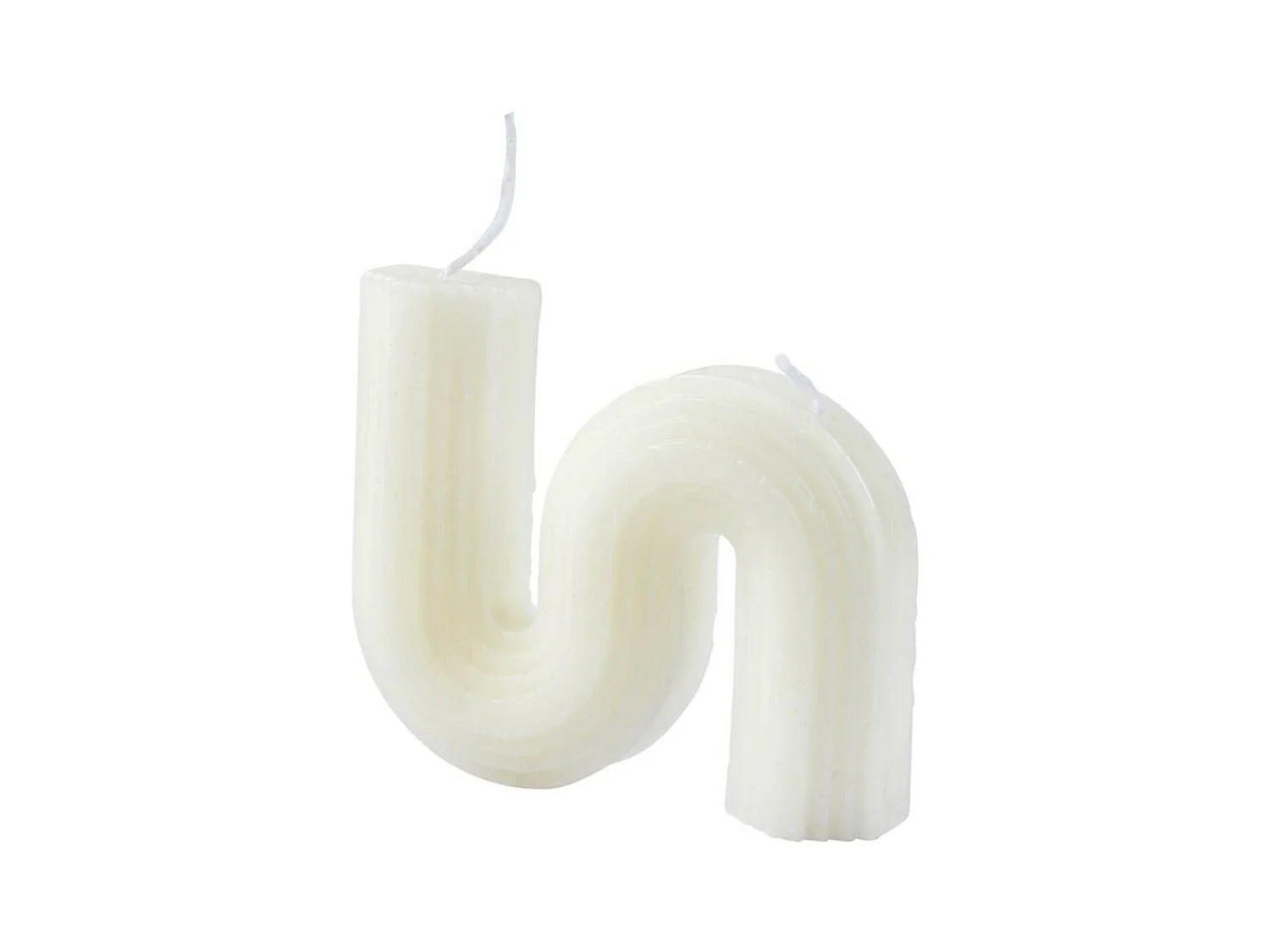 Bougie Déco Vague "Arty" 9cm Blanc