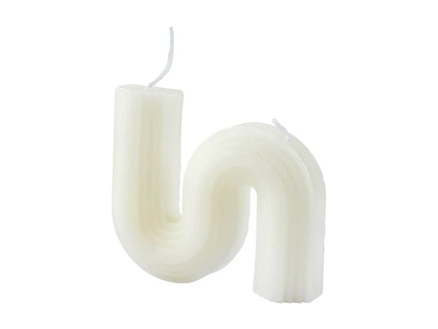 Bougie Déco Vague "Arty" 9cm Blanc