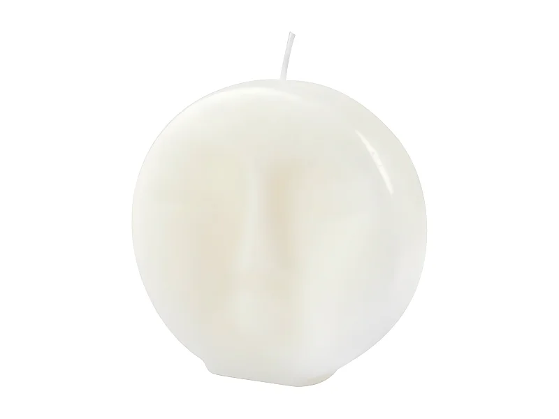 Bougie Déco Visage "Arty" 9cm Blanc