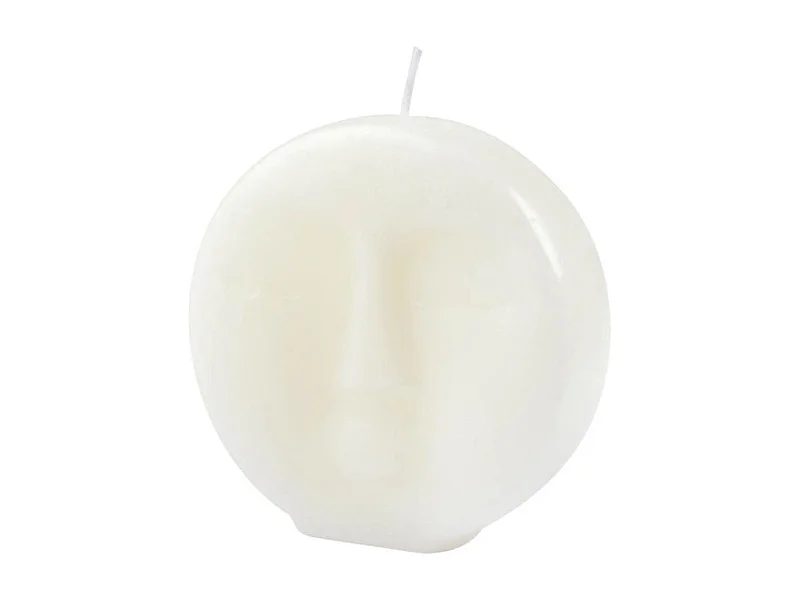 Bougie Déco Visage "Arty" 9cm Blanc