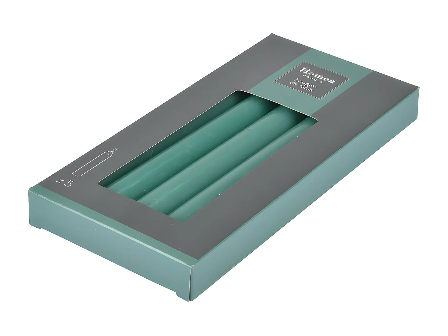 Lot de 5 Bougies Chandelier "Essentiel II" 19cm Vert