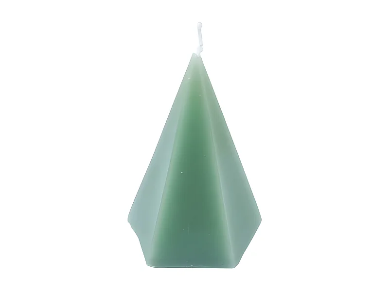 Bougie Déco Pyramide "Arty" 12cm Vert Céladon