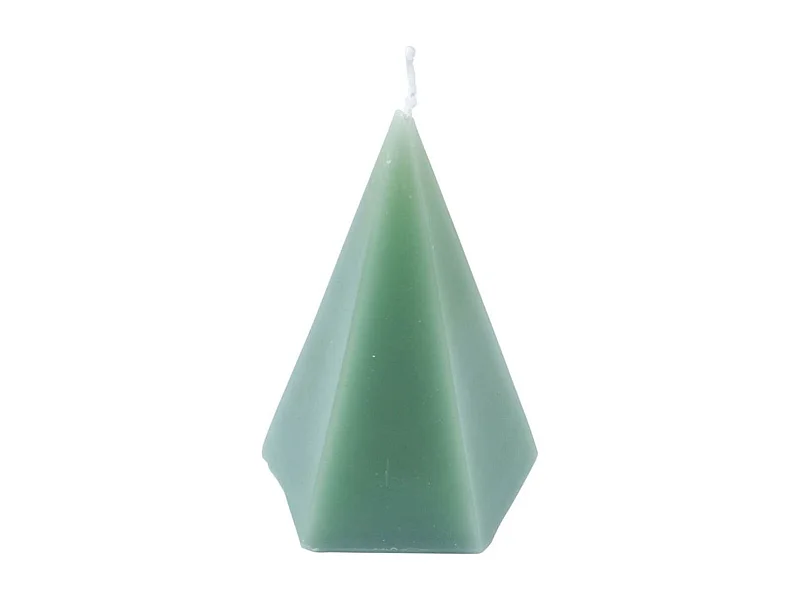 Bougie Déco Pyramide "Arty" 12cm Vert Céladon