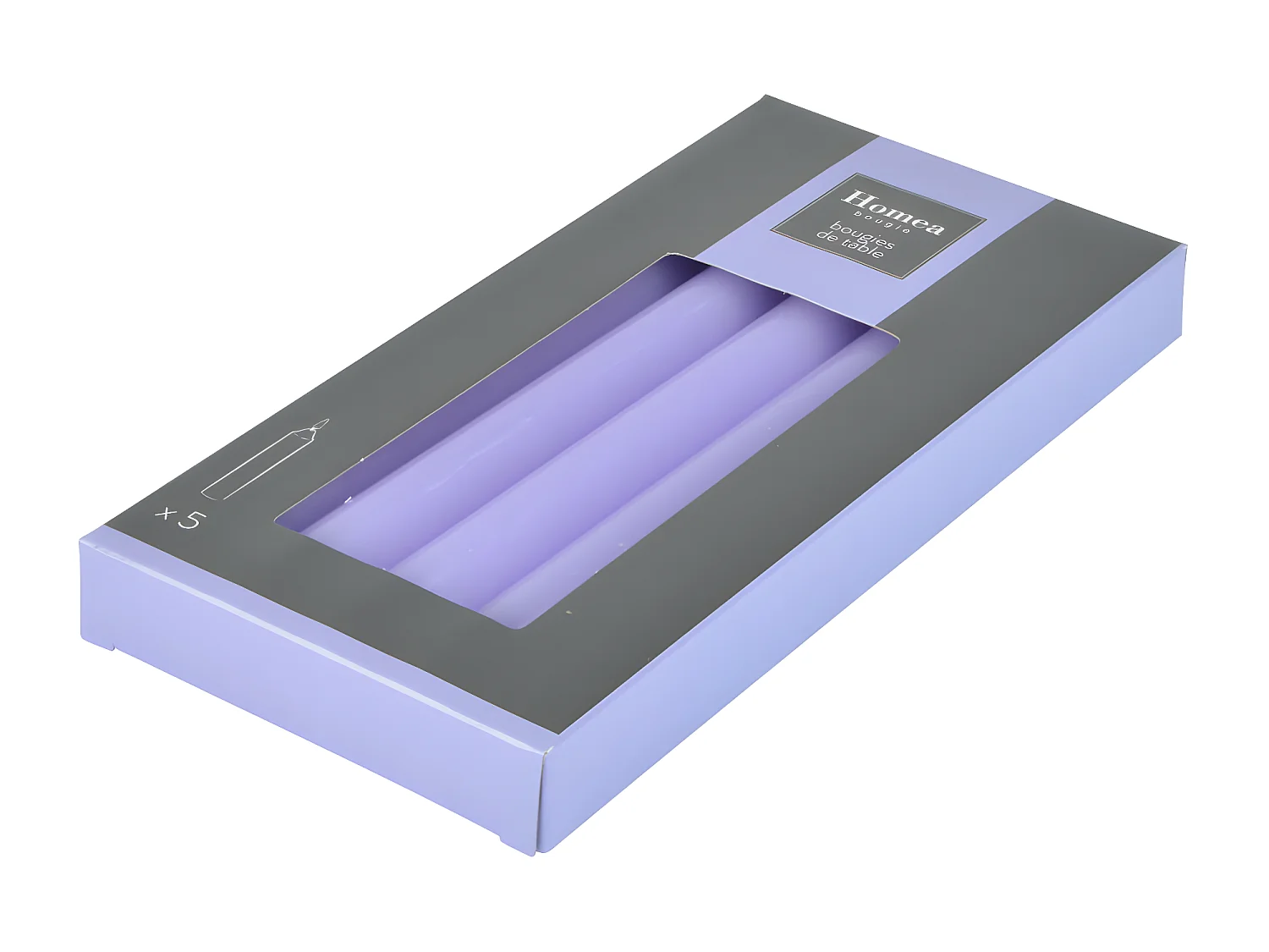 Lot de 5 Bougies Chandelier "Essentiel II" 19cm Violet